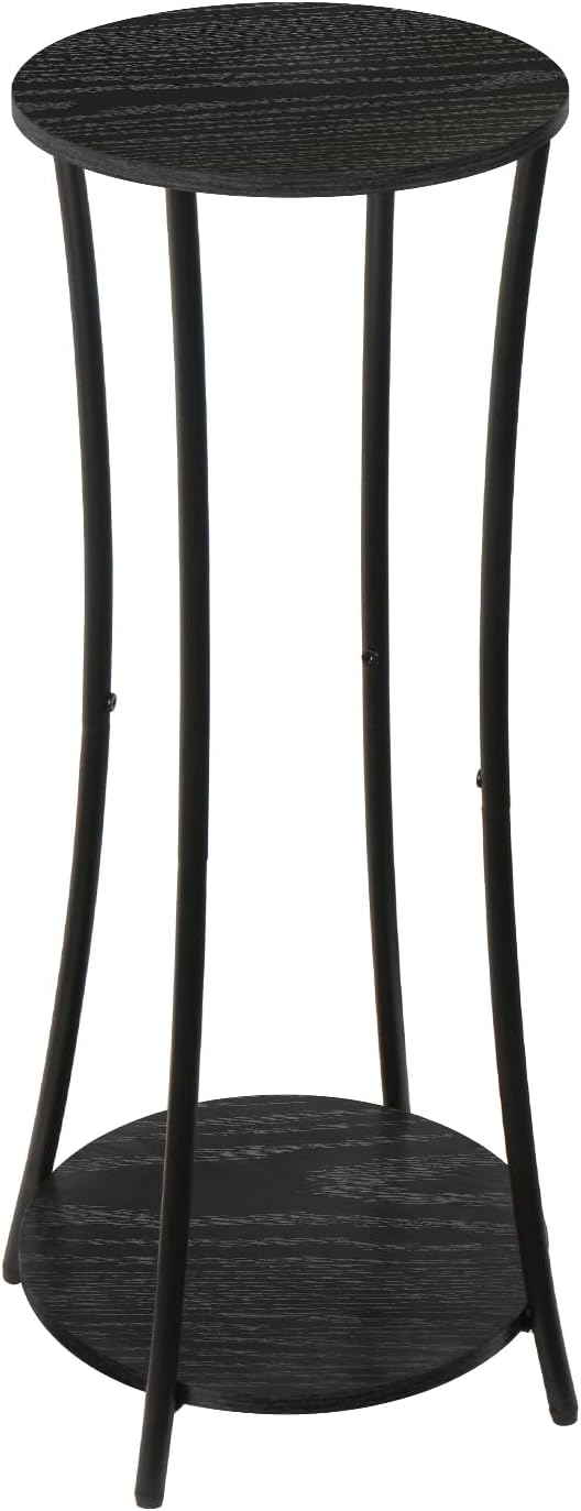 YINMIT Plant Stand Indoor,2 Tier Round Potted Holder Rack,Flower Pot Stand Shelf,Round Supports Rack,Corner Plant Shelf for Balcony Garden Patio Living Room,Brown