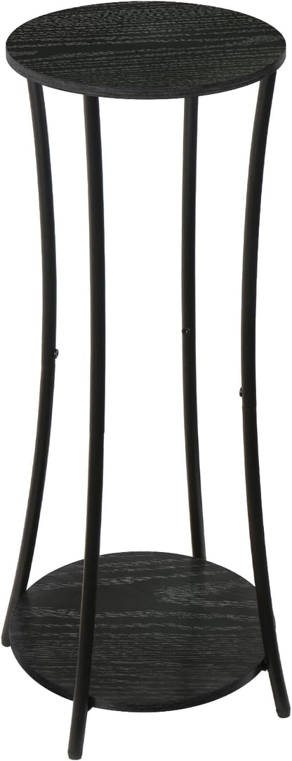 YINMIT Plant Stand Indoor,2 Tier Round Potted Holder Rack,Flower Pot Stand Shelf,Round Supports Rack,Corner Plant Shelf for Balcony Garden Patio Living Room,Brown
