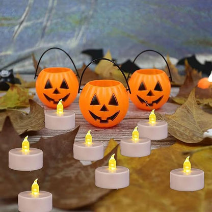 PUNPUBA LED Tea Lights Candles- 24Pack Flameless Candles Realistic and Bright Flickering Long Lasting 200Hours for Holiday Celebration,Party, Home Decoration WarmWhite,Battery Operated
