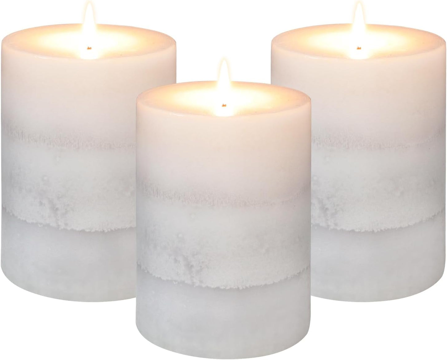 Pillar Candles Vanilla Cupcake Scented Immeiscent Aromatherapy Candle 50+ Hours Clean Burning Long Lasting Mottled Layered Candles for Home Scented SPA Restaurant Set of 3