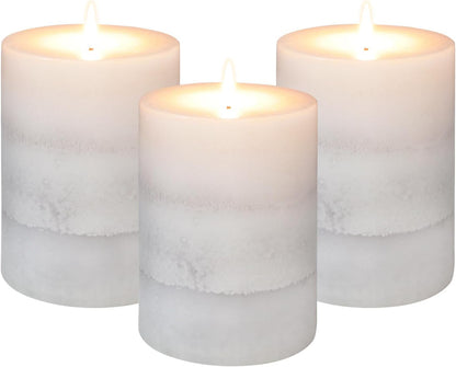 Pillar Candles Vanilla Cupcake Scented Immeiscent Aromatherapy Candle 50+ Hours Clean Burning Long Lasting Mottled Layered Candles for Home Scented SPA Restaurant Set of 3