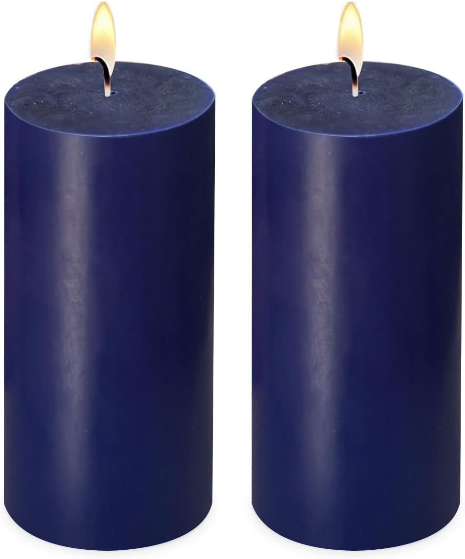 2 Pack 3x6 Inch Sage Green Unscented Pillar Candles - 70 Hour Long Burning Dripless Smokeless Candles for Home Decor Weddings Festivals Spa Meditation