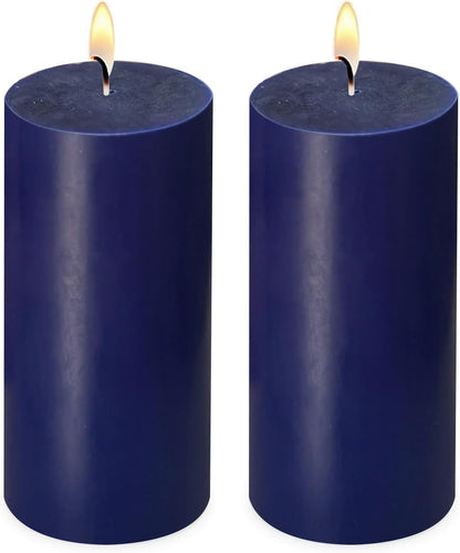 2 Pack 3x6 Inch Sage Green Unscented Pillar Candles - 70 Hour Long Burning Dripless Smokeless Candles for Home Decor Weddings Festivals Spa Meditation