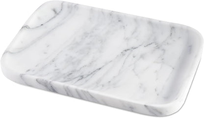 Marble Vanity Tray for Dresser Organizer, Travertine Bathroom Tray Countertop, Beige Decorative Serving Trays, Kitchen Sink Storage, Jewelry & Perfume Holder(Travertino Romano)