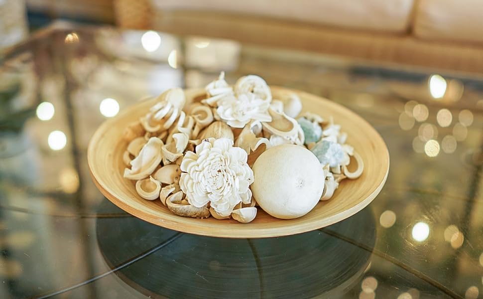 White Potpourri Bags,Pine Scented Potpourri Bowl Filler,Vase Filler,Decorative Dried Flowers, Home Fragrance Popery,Bathroom Decor, Crystal(20 oz)