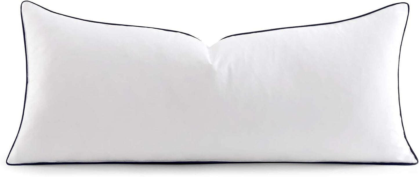 MIULEE Goose Feather Down 20x20 Pillow Insert Set of 2 with 100% Down-Proof Cotton Cover, Soft Fluffy Decorative Pillow for Sofa Bed Couch Living Room White