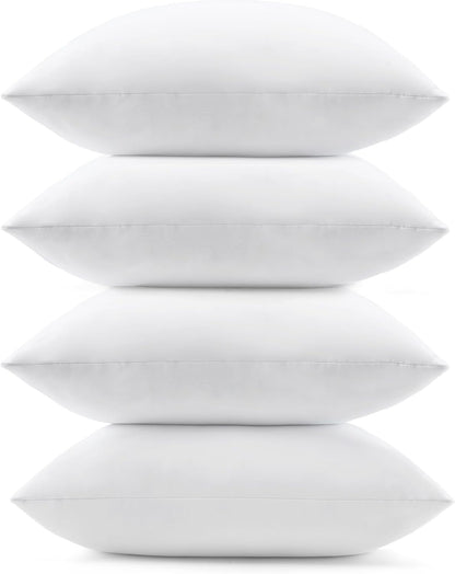 puredown® Euro Pillow Inserts 24 x 24 (Pack of 2, White), Feather Down Pillow Stuffer, White Throw Pillows for Bed, Couch, and Cushion