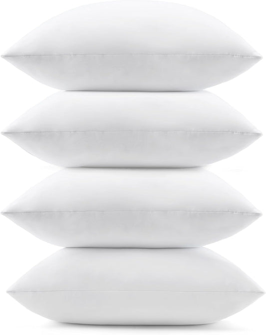 puredown® Euro Pillow Inserts 24 x 24 (Pack of 2, White), Feather Down Pillow Stuffer, White Throw Pillows for Bed, Couch, and Cushion