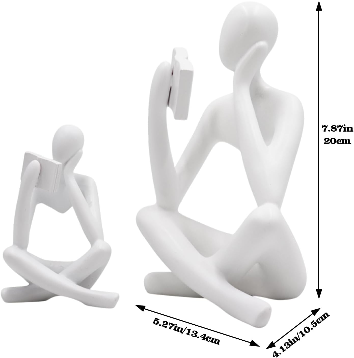 Jinkoozz Reading Women Statue, Thinker Sculptures, Abstract Art Ornament, Modern Aesthetic Figurine Decoration, Suitable for Home Living Room Bedroom Office Shelf Table Desk Bookshelf Decor