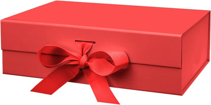 DaiUni 10.5"X7.5"X3.1" Pink Magnetic Gift Box with Lid and Ribbon for Presents