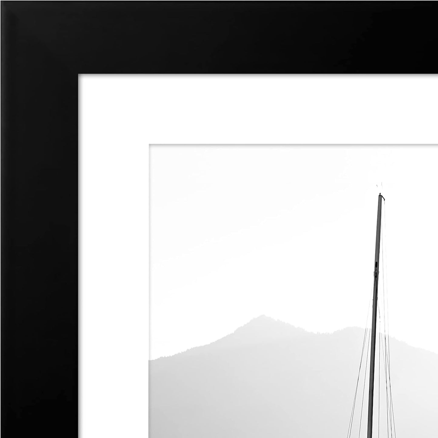 Americanflat 8x10 Picture Frame with Shatter-Resistant Glass - Use as 5x7 Frame with Mat or Display 8x10 Photo Without Mat - Signature Collection - Picture Frames for Tabletop and Wall Display - Black