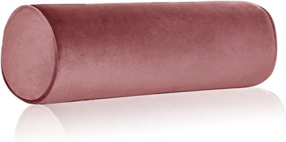 Tinbolunce Memory Foam Roll Pillow for Knee/Leg/Neck - Full Moon Bolster/Round Cylinder Pillow for Sleeping on Side or Back - Removable Cooling Cover Length 18" x 6" Diameter (Navy Blue)