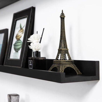AZSKY Floating Shelves Wall Mounted Set of 2 Natural Wood Picture Shelves Wall Shelves for Bedroom Bathroom Living Room Kitchen Laundry Room Storage & Decoration 24 Inch