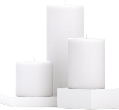 CANDWAX 3x4 inch Pillar Candles Set of 3 – Unscented Dripless Rustic Dark Blue Candles for Room Decor, Weddings, Centerpieces