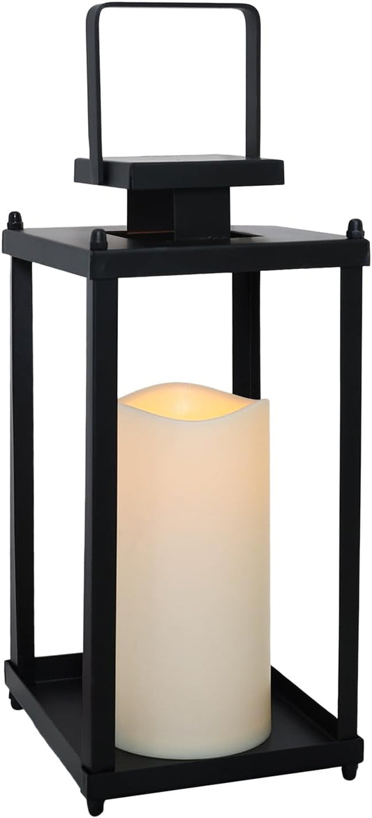 NEEDOMO Lanterns Decorative Outdoor&Indoor, Set of 2 Large Bronze Metal Lantern Decor with Glass, Candle Holder for Porch, Patio, Garden, Balcony, Wedding, Table Centerpiece Decorations