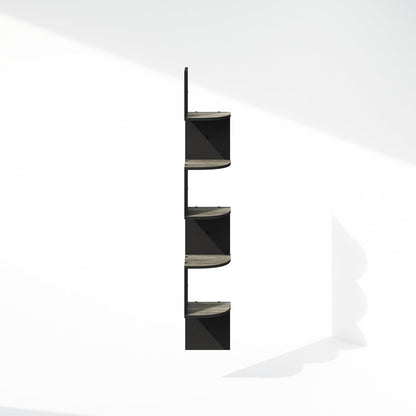 Furinno Rossi 5-Tier Wall Mount Floating Radial Corner Shelf, White