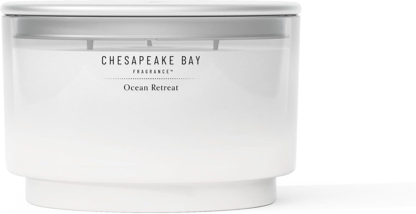 Chesapeake Bay, 11oz Marine Drift Scented Candle, Mood Evoking Fragrance, Textured Sea Glass-Inspired Jar, Premium Soy Blend Wax with Essential Oils, Coastal Fragrance for Home Décor or Gifting