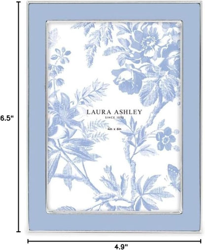 Laura Ashley 5x7 Navy Enamel Picture Frame, Gold Metal Edge with Easel, for Countertop, Counterspace, Tabletop Display, Bookshelf, Desk, Wall Décor, Photo Gallery (5x7, Navy W/Gold)