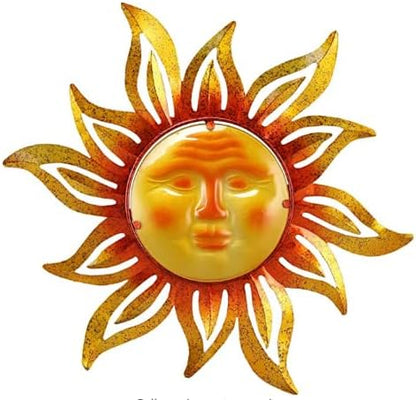 Large Sun Wall Art Decor 45 inch Metal Wall Art, Retro Hanging Decor, Valentine Wall Decorations for Patio,Yard,Garden,Fence,Living Room