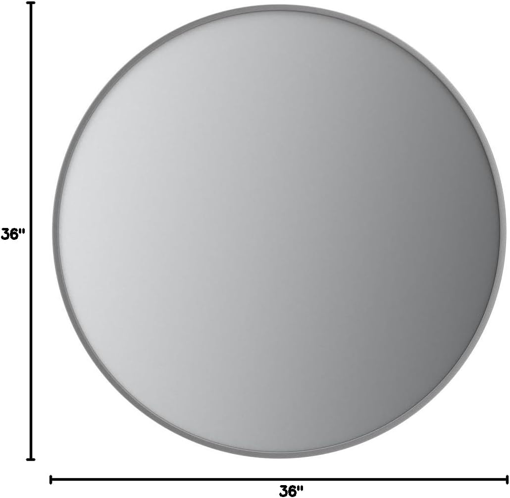 Itrue 12 Inch Small Round Decorative Wall Mirror, HD Silver-Coated Glass with Brushed Black Metal Frame, Minimalist Modern Accent Mirror for Vanity, Narrow Walls, Bathroom, Bedroom & Entryway