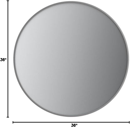 Itrue 12 Inch Small Round Decorative Wall Mirror, HD Silver-Coated Glass with Brushed Black Metal Frame, Minimalist Modern Accent Mirror for Vanity, Narrow Walls, Bathroom, Bedroom & Entryway