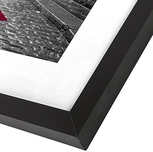 Americanflat 8x10 Picture Frame with Shatter-Resistant Glass - Use as 5x7 Frame with Mat or Display 8x10 Photo Without Mat - Signature Collection - Picture Frames for Tabletop and Wall Display - Black