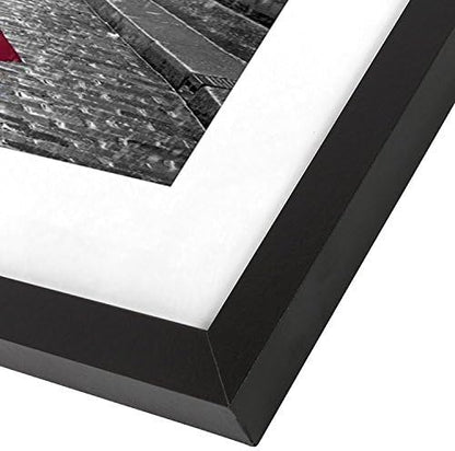 Americanflat 8x10 Picture Frame with Shatter-Resistant Glass - Use as 5x7 Frame with Mat or Display 8x10 Photo Without Mat - Signature Collection - Picture Frames for Tabletop and Wall Display - Black