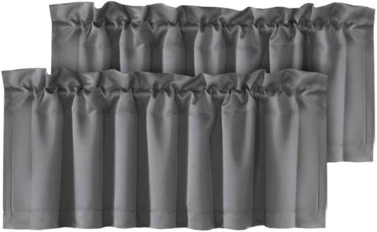 H.VERSAILTEX Blackout Valances for Windows,Navy Blue Short Window Valance Curtains for Living Room/Bedroom/Bathroom Privacy Decorative Rod Pocket Kitchen Valances，2 Panels，52" W x 18" L, Navy - Colors B