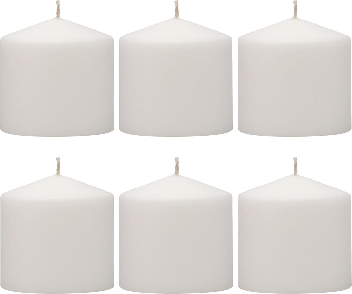 Stonebriar Unscented White Tall Pillar Candles, 65 Hour Burning Candle Pillars, Perfect for Decor, Weddings, Emergencies 3" X 6", 6 count