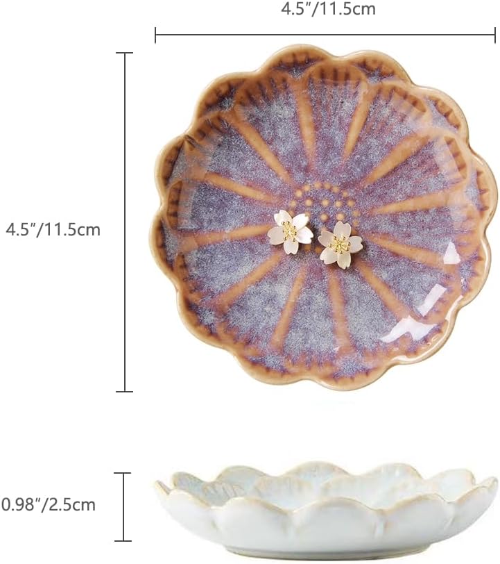 JAMEND CLXP Lotus Leaf Shape Decorative Ring Tray, Small Key Bowl, Ceramic Trinket Tray Jewelry Dish Organizing Necklace Earrings, Home Decoration for Mom Best Friend Sister, Pink.