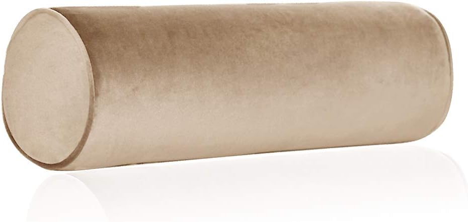 Tinbolunce Memory Foam Roll Pillow for Knee/Leg/Neck - Full Moon Bolster/Round Cylinder Pillow for Sleeping on Side or Back - Removable Cooling Cover Length 18" x 6" Diameter (Navy Blue)