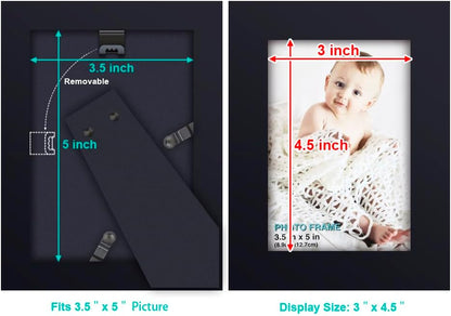 RPJC 5x7 Picture Frames Made of Solid Wood High Definition Glass for Table Top Display and Wall Mounting Photo Frame Black