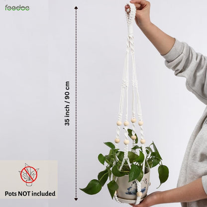 feedee Macrame Plant Hangers Indoor Macrame Hanging Planters for Indoor Plants, 6 Pack Hanging Plant Holders Indoor Hanging, Macromay Plant Hangers for Indoor Plant Hanger, Outdoor Flower Pots Holder