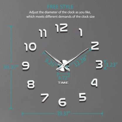 VANGOLD Large Wall Clocks for Living Room Decor, Decorative Wall Clocks Battery Operated (Black Wall Decor)