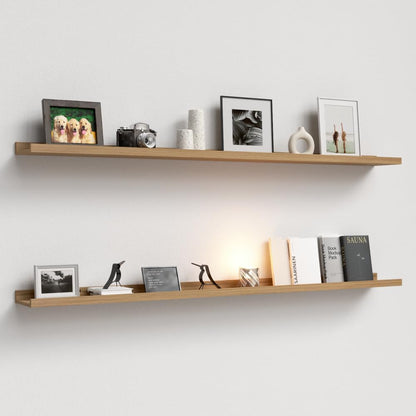 Boswillon Floating Shelves Wall Mounted Set of 2, Modern Black Wall Shelves for Storage with Lip, Display Picture Ledge Shelf for Wall Decor Bedroom Living Room Bathroom Kitchen
