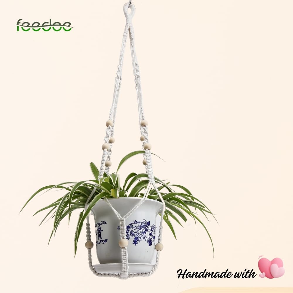 feedee Macrame Plant Hangers Indoor Macrame Hanging Planters for Indoor Plants, 6 Pack Hanging Plant Holders Indoor Hanging, Macromay Plant Hangers for Indoor Plant Hanger, Outdoor Flower Pots Holder