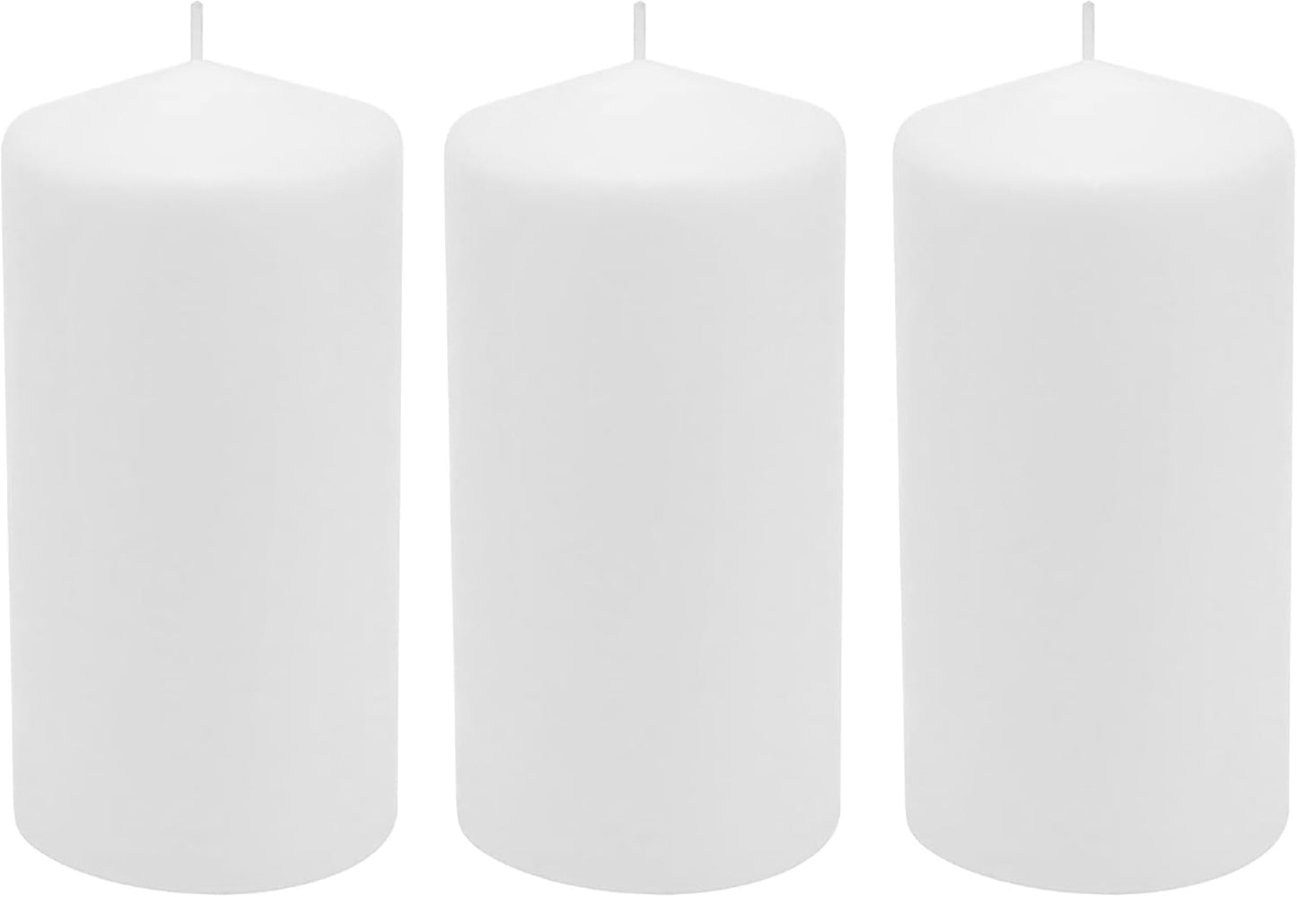 Stonebriar Unscented White Tall Pillar Candles, 65 Hour Burning Candle Pillars, Perfect for Decor, Weddings, Emergencies 3" X 6", 6 count