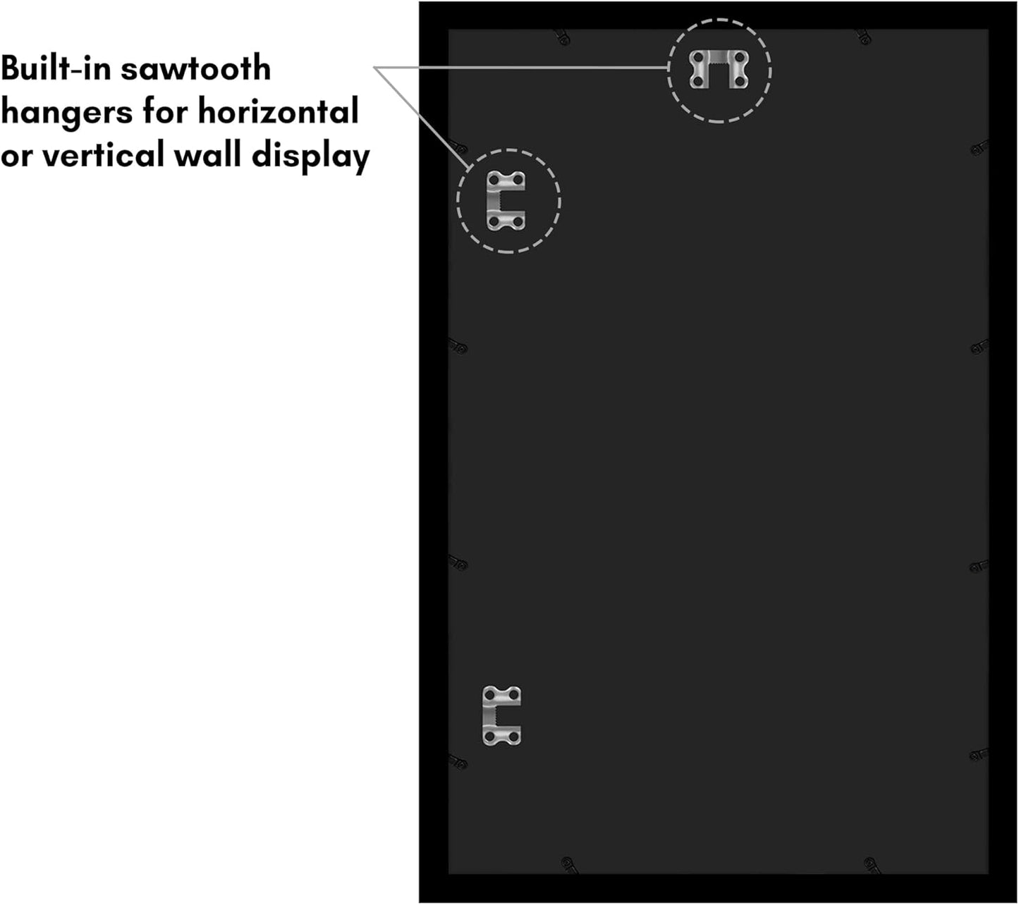 Americanflat 16x20 Picture Frame with Polished Plexiglass - Black Picture Frame - Wide Photo Frames Made of Engineered Wood for Vertical or Horizontal Wall Display - Epic Collection - Black - Colors B