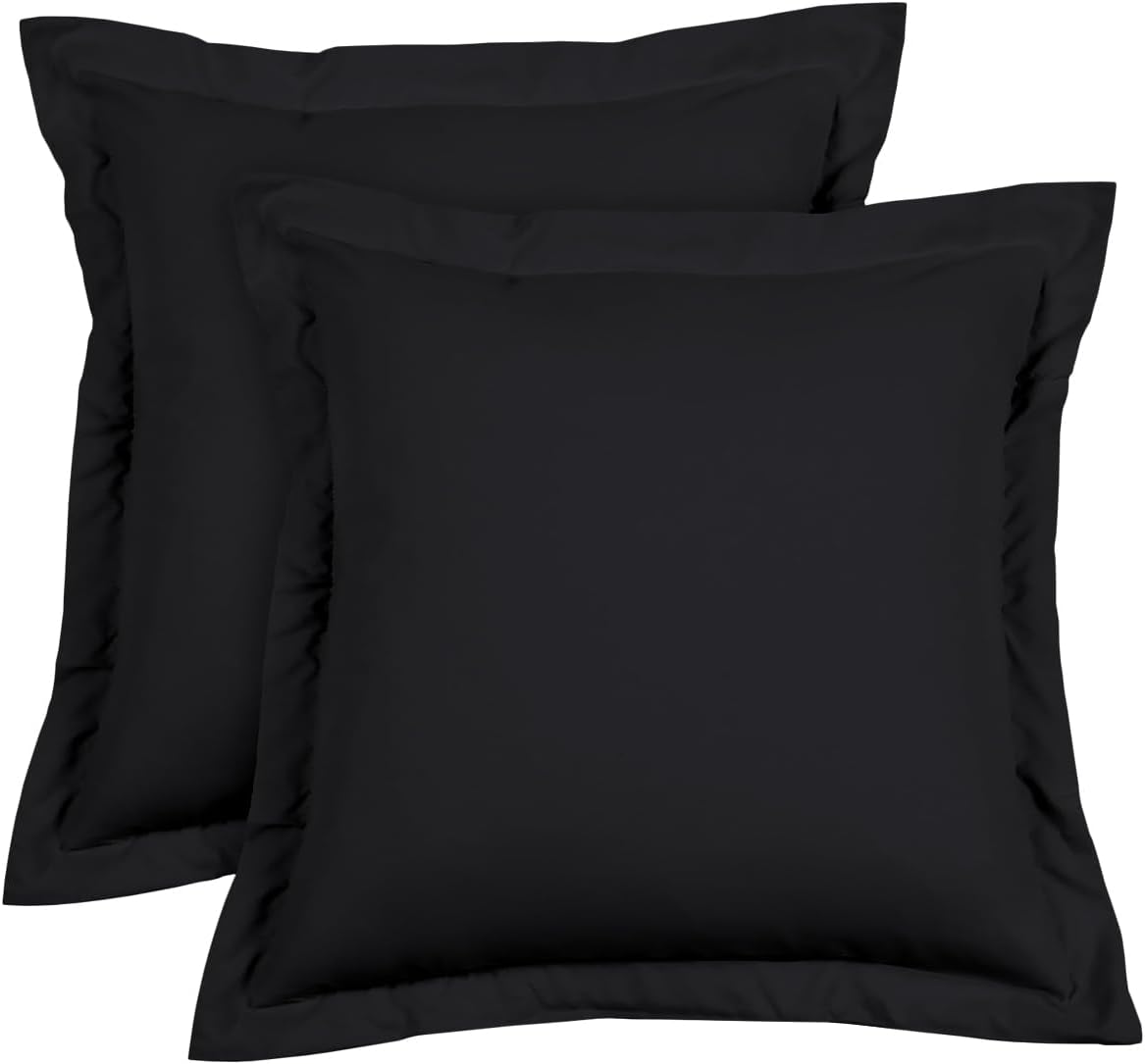 Euro Sham Covers 26x26 Set of 2 White 600 Thread Count 100% Egyptian Cotton Pack of 2 Euro 26x26 Pillow Covers Cushion Cover Cases Soft Skin Friendly European Size Decorative Square Pillow Shams