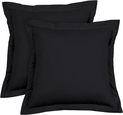 Euro Sham Covers 26x26 Set of 2 White 600 Thread Count 100% Egyptian Cotton Pack of 2 Euro 26x26 Pillow Covers Cushion Cover Cases Soft Skin Friendly European Size Decorative Square Pillow Shams