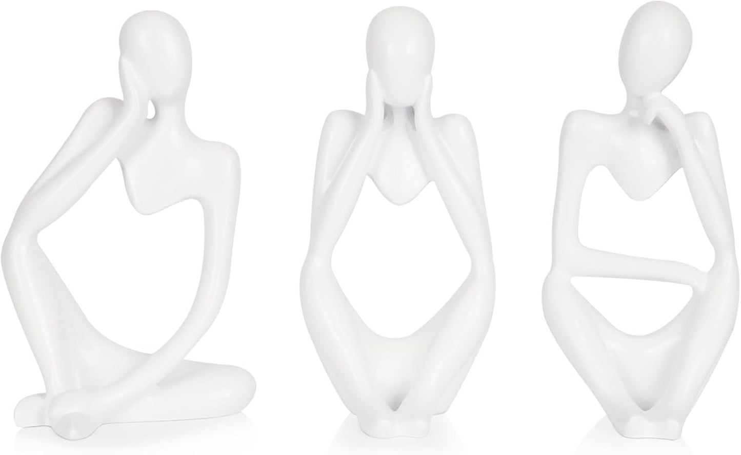 Sandstone Resin Thinker Style Abstract Sculpture Statue Collectible Figurines Home Office Bookshelf Desktop Decor(Small Sandstone,Left)