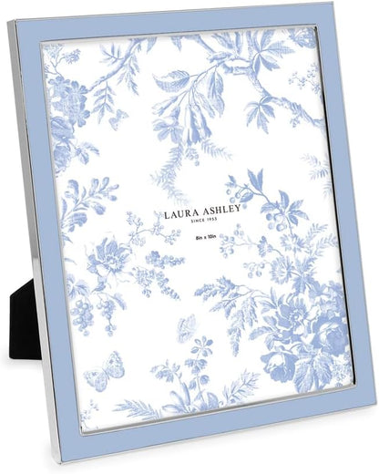 Laura Ashley 5x7 Navy Enamel Picture Frame, Gold Metal Edge with Easel, for Countertop, Counterspace, Tabletop Display, Bookshelf, Desk, Wall Décor, Photo Gallery (5x7, Navy W/Gold)