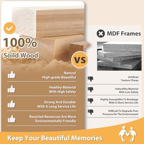 Egofine 12x16 Picture Frame Black, Covered by Plexiglass Made of Solid Wood, Display Pictures 9x12 and 11x14 with Mat or 12x16 Without Mat, for Wall Mounting Photo Frame - Colors B