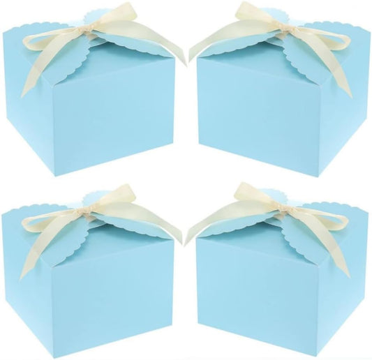 KUPOO Brown Gift Boxes 20PCS Small Premium Kraft Gift Box with Lid for Present,Cupcake Box, Bridesmaid Proposal Box, Gift Box for Birthday,Wedding, Groomsmen Proposal (4.72"X4.72"X3.54", Blue)