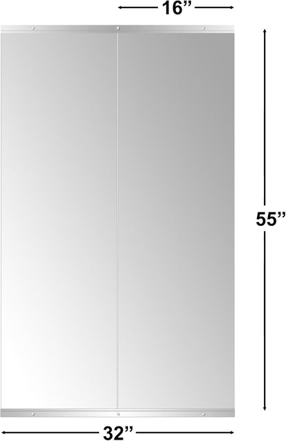 Ruomeng Home Gym Mirrors 12 Inch x 12Pcs Wall Mounted Mirror Glass Frameless Full Length Mirror Tiles for Home Gym, Bedroom, Door & Bathroom