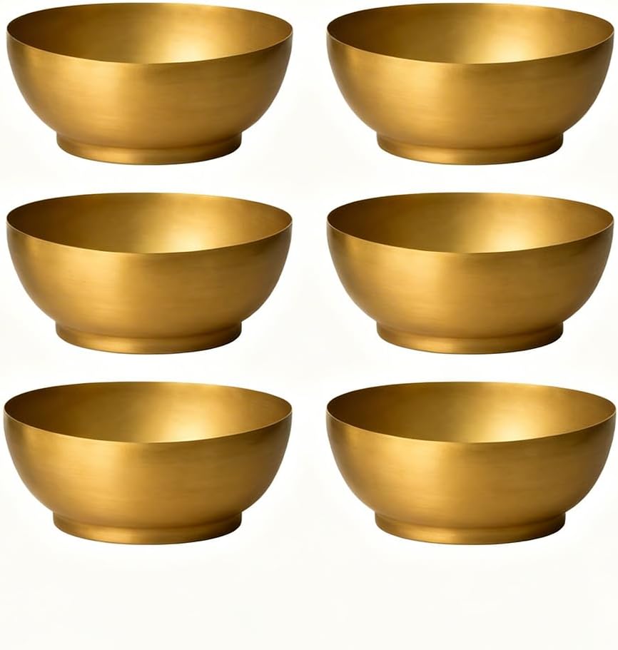 Serene Spaces Living Lightweight Antique Brass Decorative Bowl - Elegant Potpourri Catchall for Diwali Home Décor, Entryway and Dining Table, 2.75" Tall & 8" Diameter