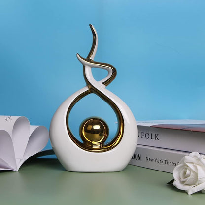 Norrclp Home Decor Modern Abstract Art Ceramic Statue Table Decorations for Dining Room Living Room Office Centerpiece