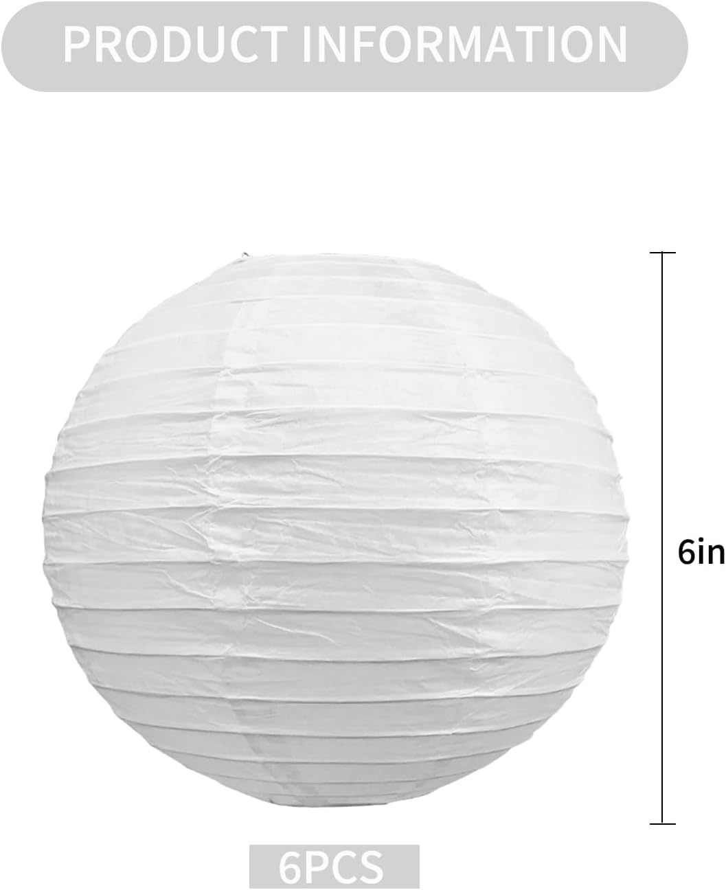 BEISHIDA 10Pcs White Paper Lanterns Decorative Chinese/Japanese Hanging Round Paper Lanterns Lamp for Birthday, Wedding, Christmas, Bridal, Home Decor, Party Decoration(Size of 4”, 6”, 8”, 10”)