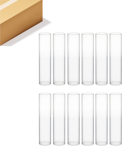 WGVI Hurricane Candle Holder Sleeve, Wide 4", Height 10", Clear Glass Cylinder Candleholder, Chimney Tube, Open Ended Candle Shade, 1 Piece - Colors B