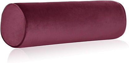 Tinbolunce Memory Foam Roll Pillow for Knee/Leg/Neck - Full Moon Bolster/Round Cylinder Pillow for Sleeping on Side or Back - Removable Cooling Cover Length 18" x 6" Diameter (Navy Blue)